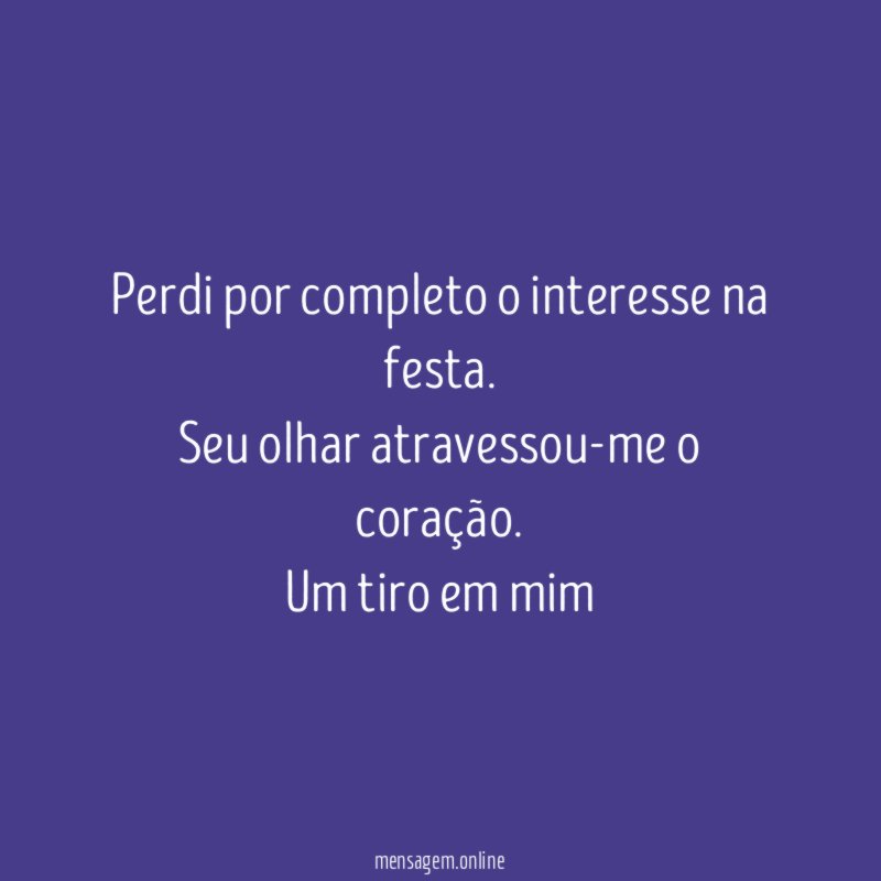 Perdi por completo o interesse na festa