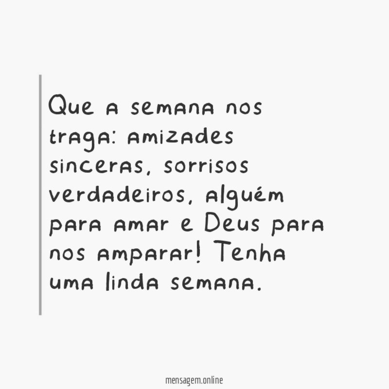 Que a semana nos traga