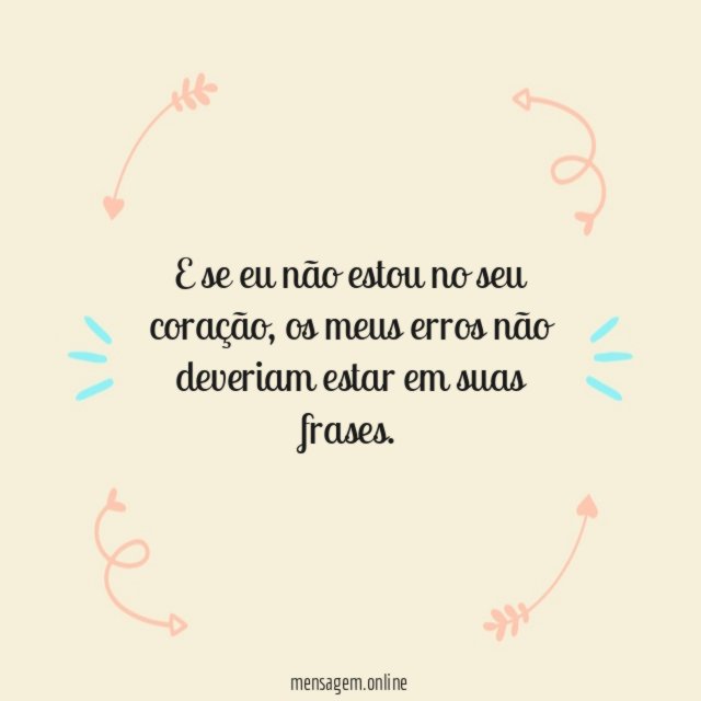 E se eu não estou no seu coração