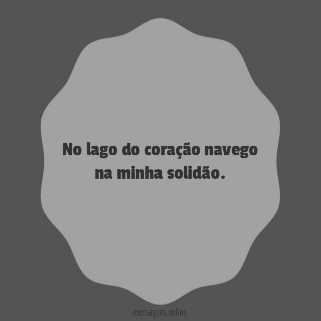 No lago do coração navego na minha solidão