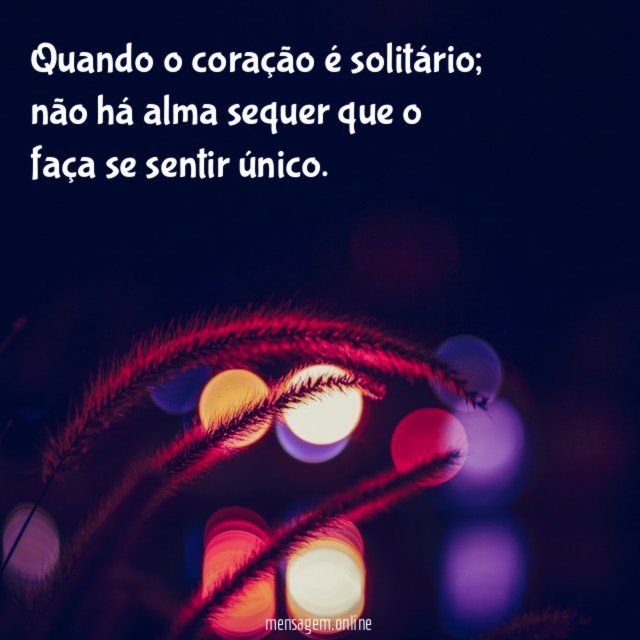 Quando o coração é solitário