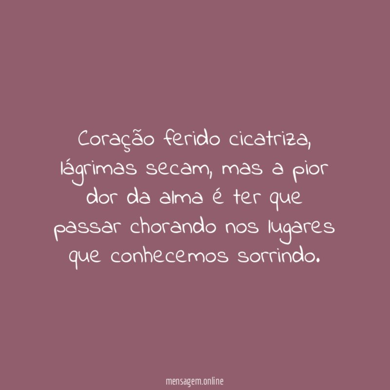 Coração ferido cicatriza