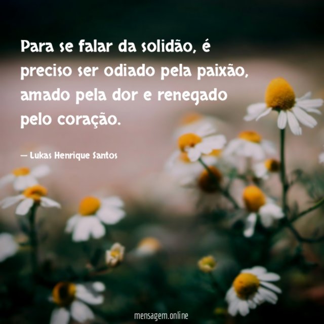 Para se falar da solidão