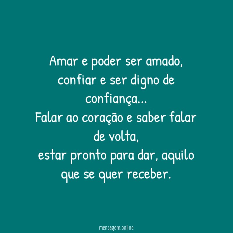 Amar e poder ser amado