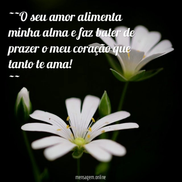 ~~O seu amor alimenta minha alma e faz
