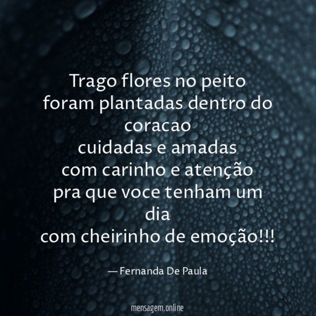 trago flores no peito foram plantadas dentro do coracao cuidadas