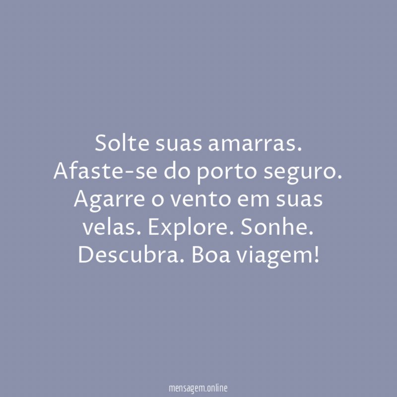 Solte suas amarras