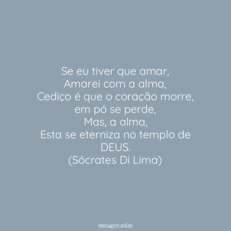 Se eu tiver que amar