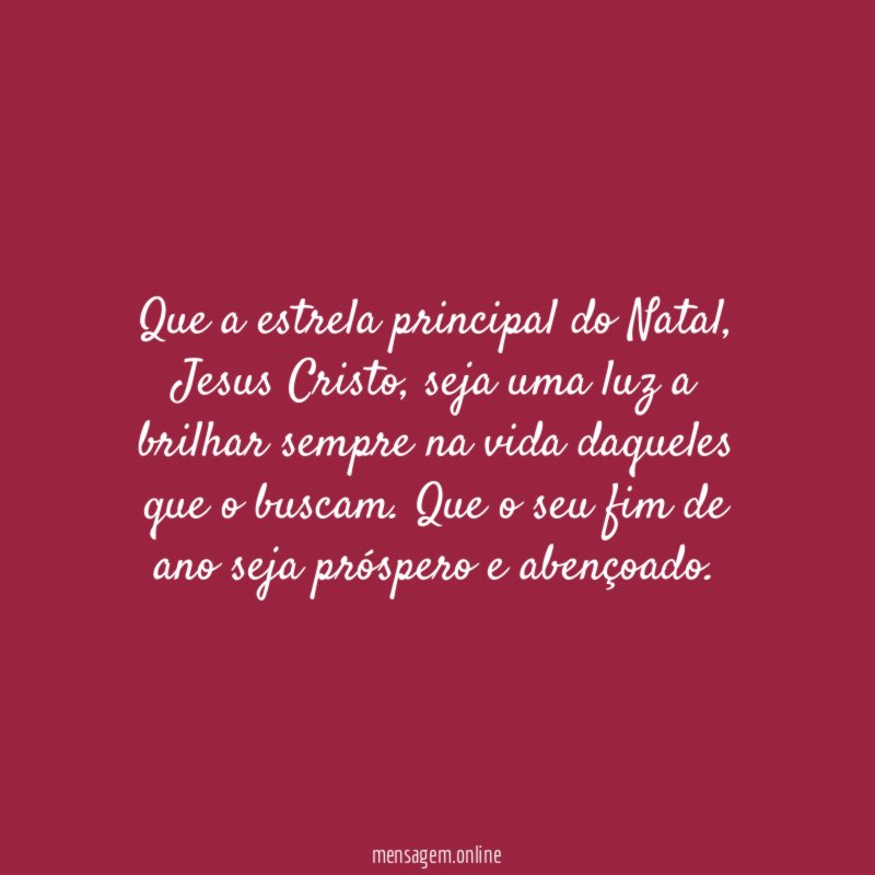 Que a estrela principal do Natal
