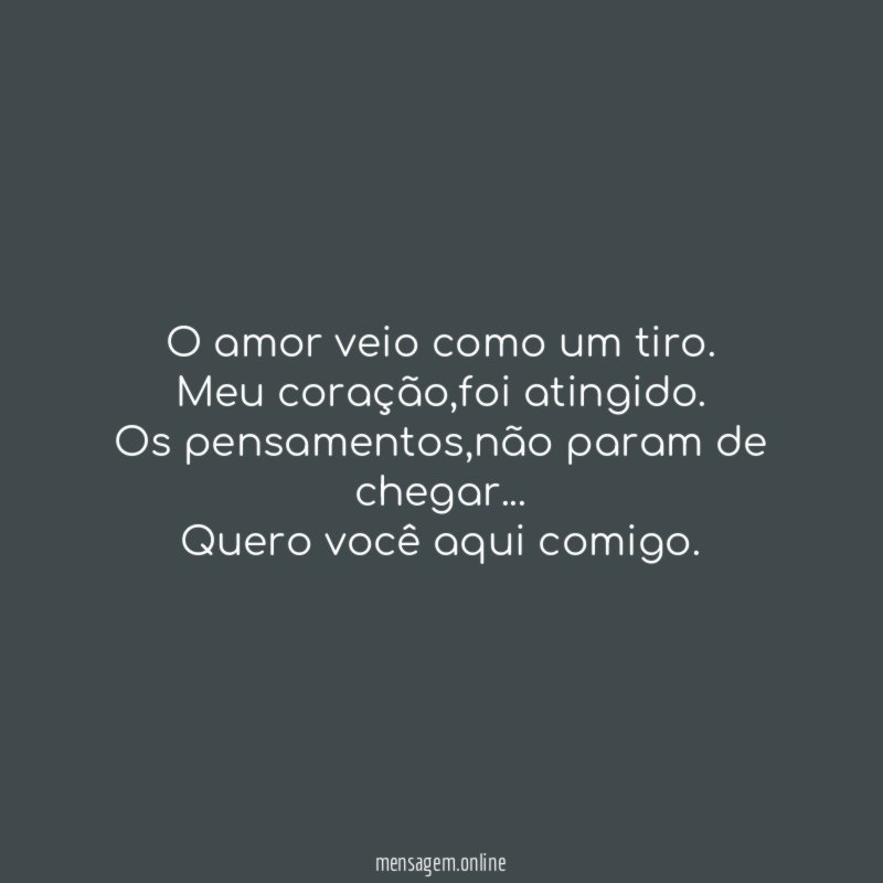 O amor veio como um tiro