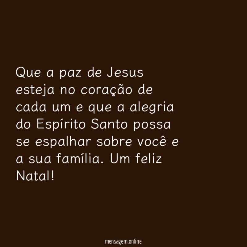 Que a paz de Jesus esteja no coração