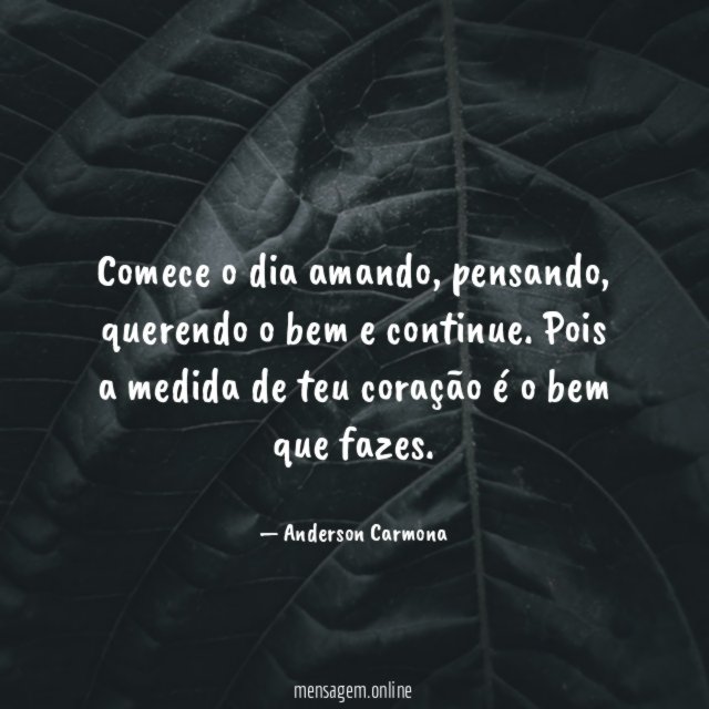 Comece o dia amando
