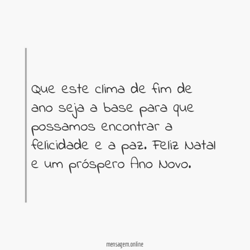 Que este clima de fim de ano seja