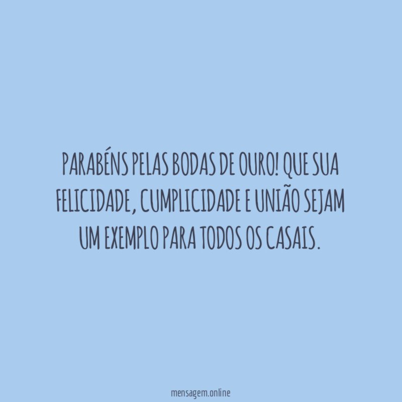 Parabéns pelas Bodas de Ouro