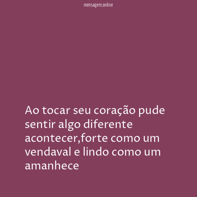 Ao tocar seu coração pude sentir algo diferente acontecer