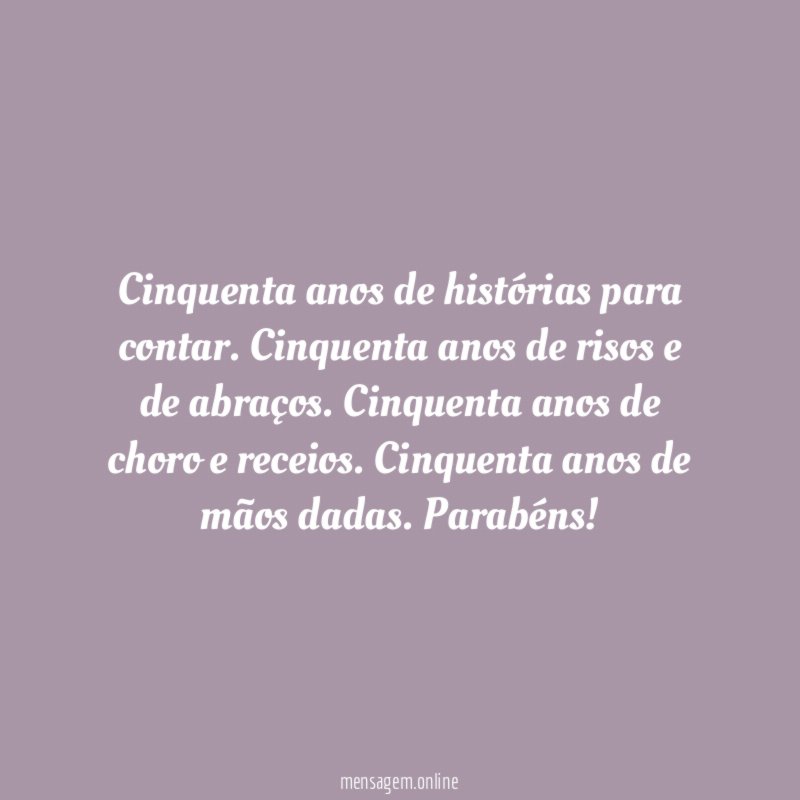 Cinquenta anos de histórias para contar