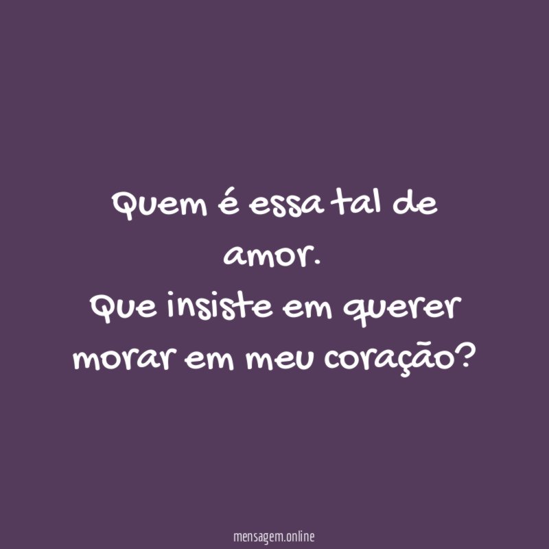 Quem é essa tal de amor