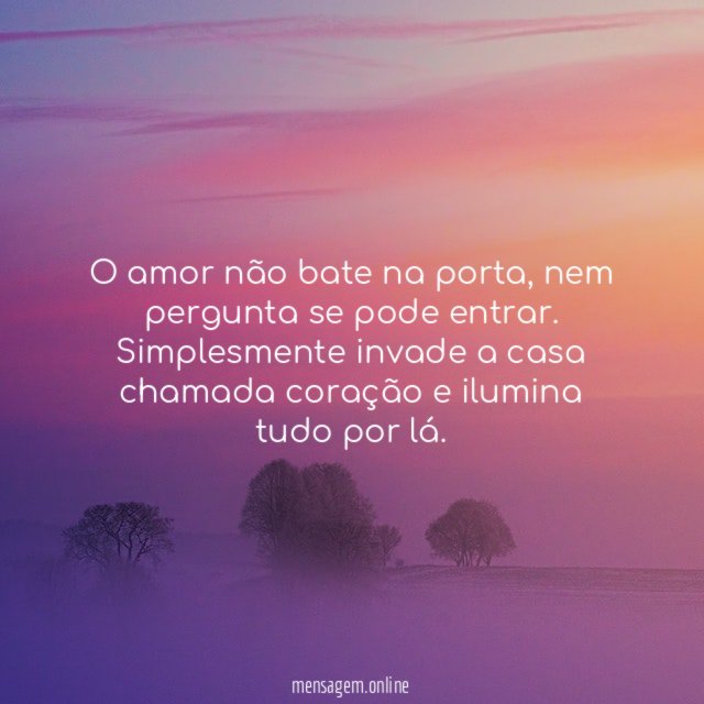 O amor não bate na porta