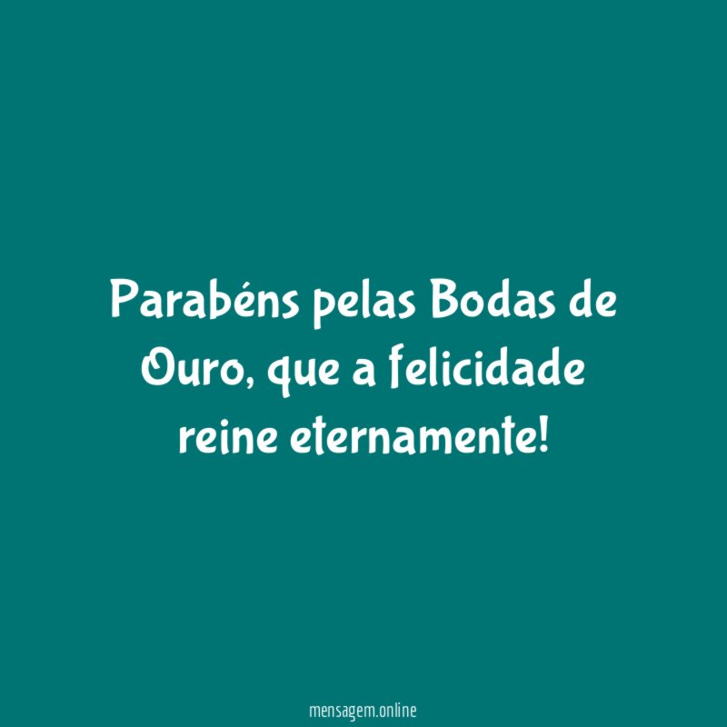 Parabéns pelas Bodas de Ouro