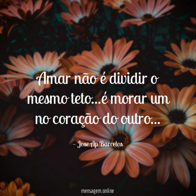 Amar não é dividir o mesmo teto