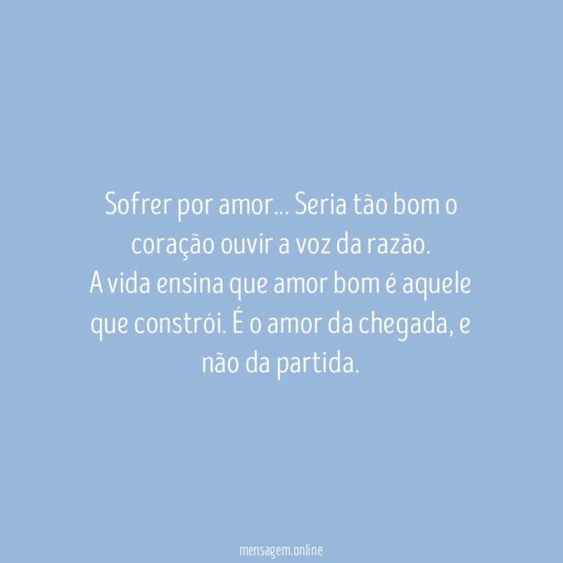 Sofrer por amor