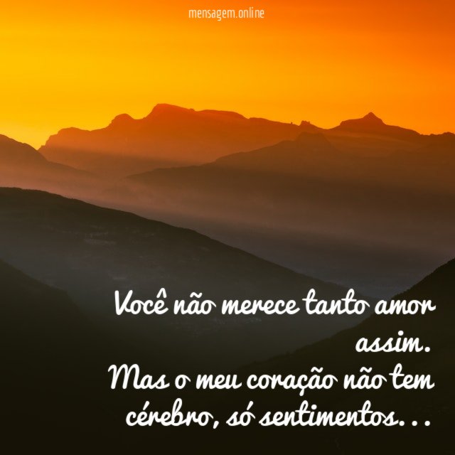 Você não merece tanto amor assim