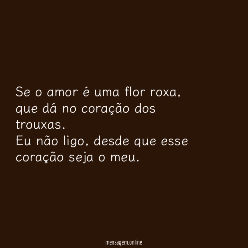 Se o amor é uma flor roxa