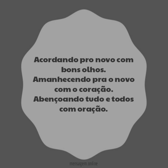 Acordando pro novo com bons olhos