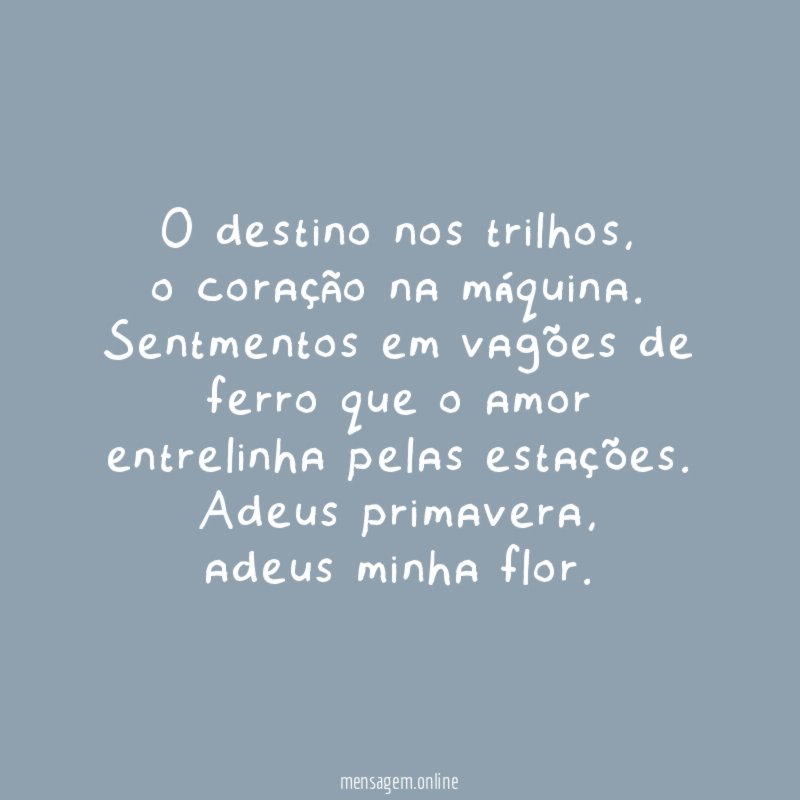 O destino nos trilhos