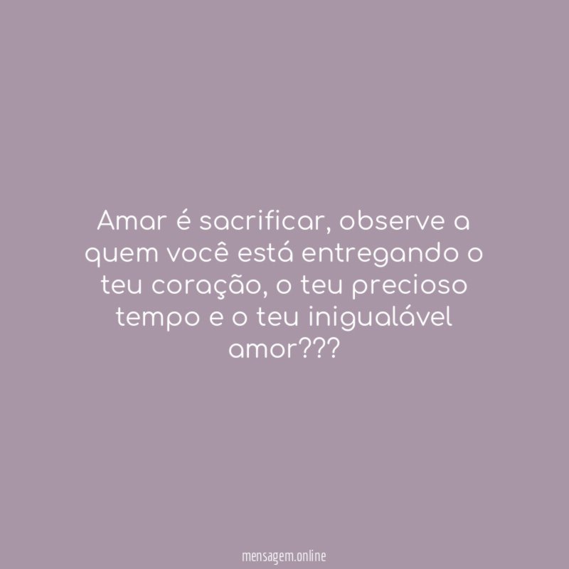 Amar é sacrificar