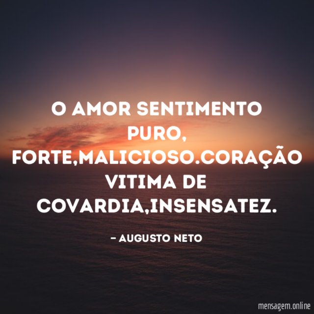 O amor sentimento puro