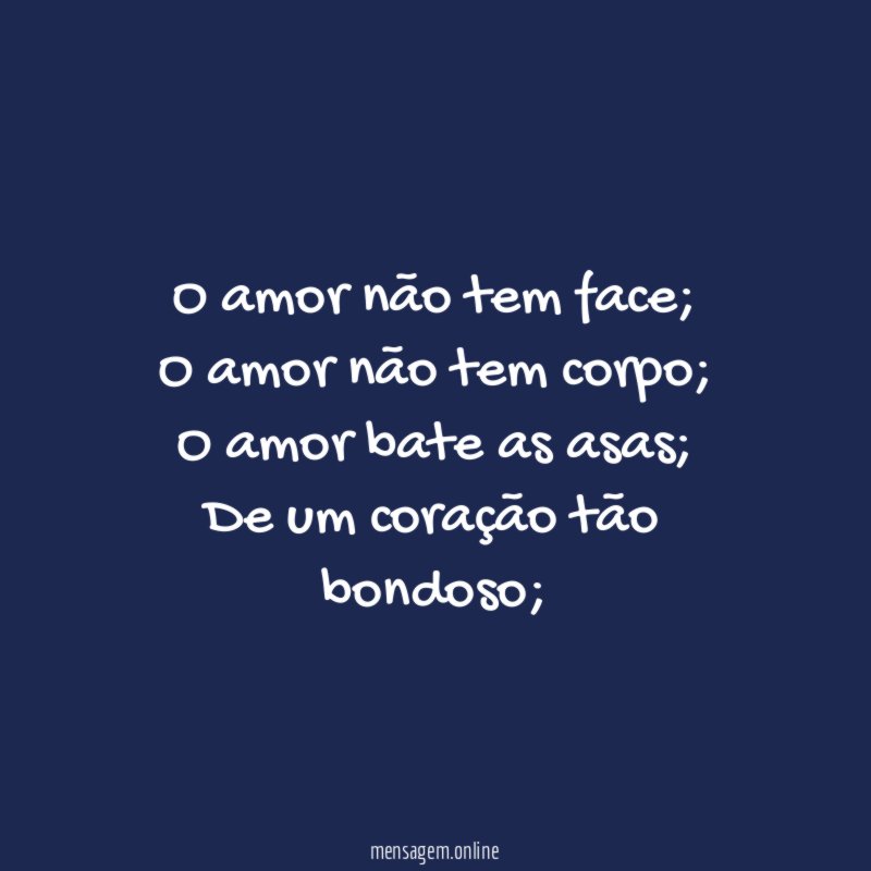 O amor não tem face