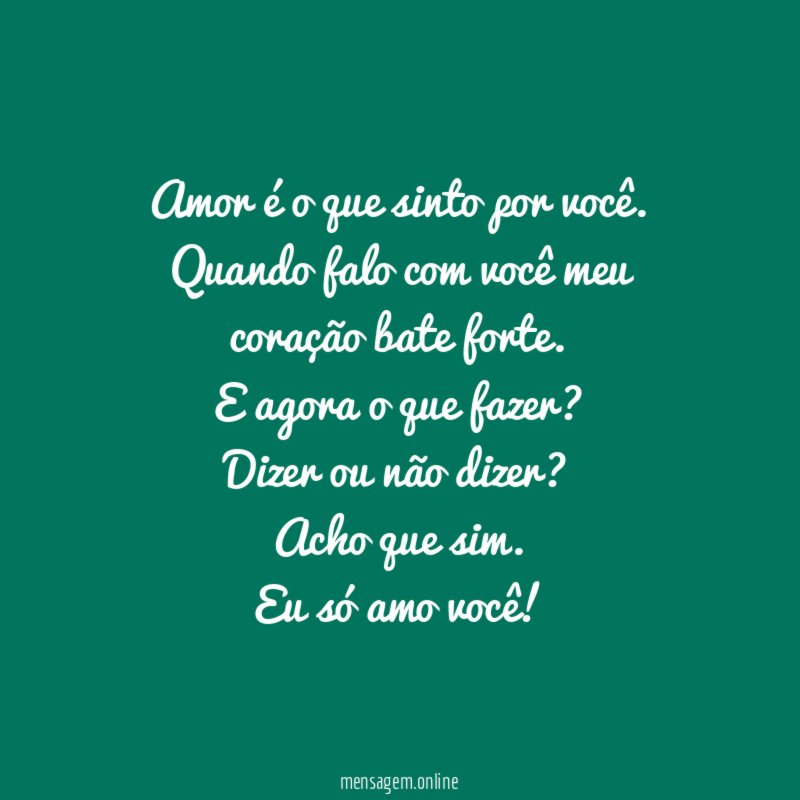Amor é o que sinto por você