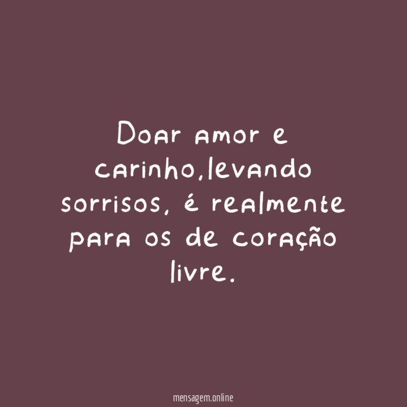Doar amor e carinho