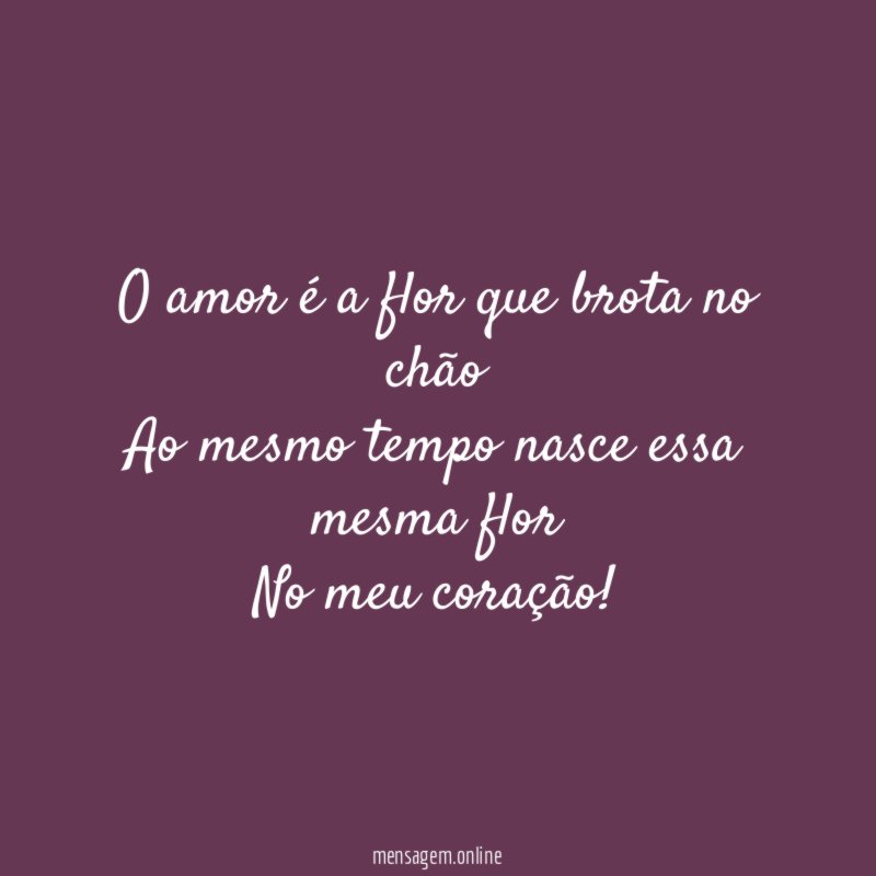 O amor é a flor que brota no