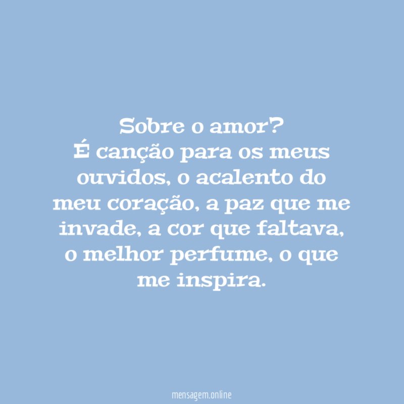 Sobre o amor