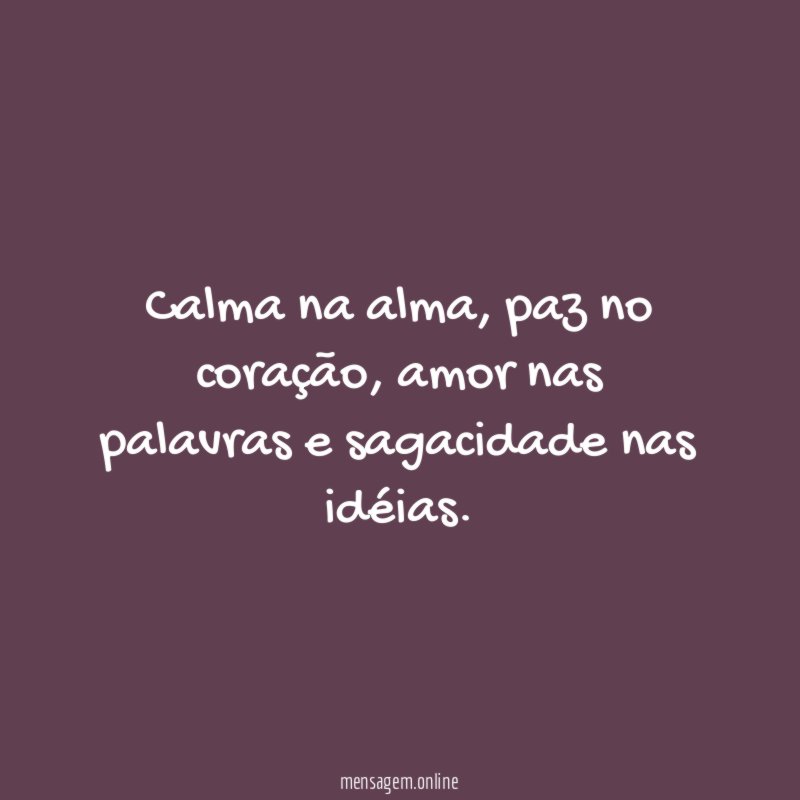 Calma na alma