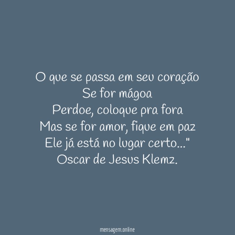 O que se passa em seu coração Se