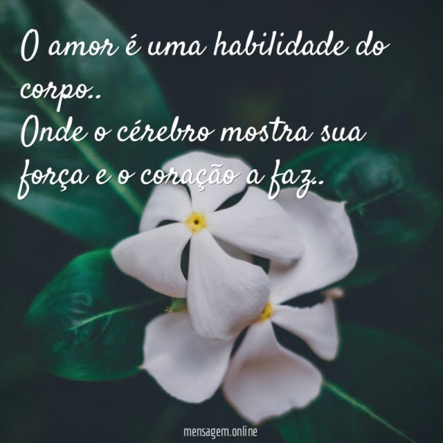 O amor é uma habilidade do corpo