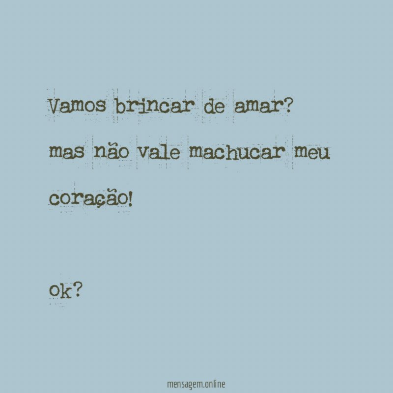 Vamos brincar de amar