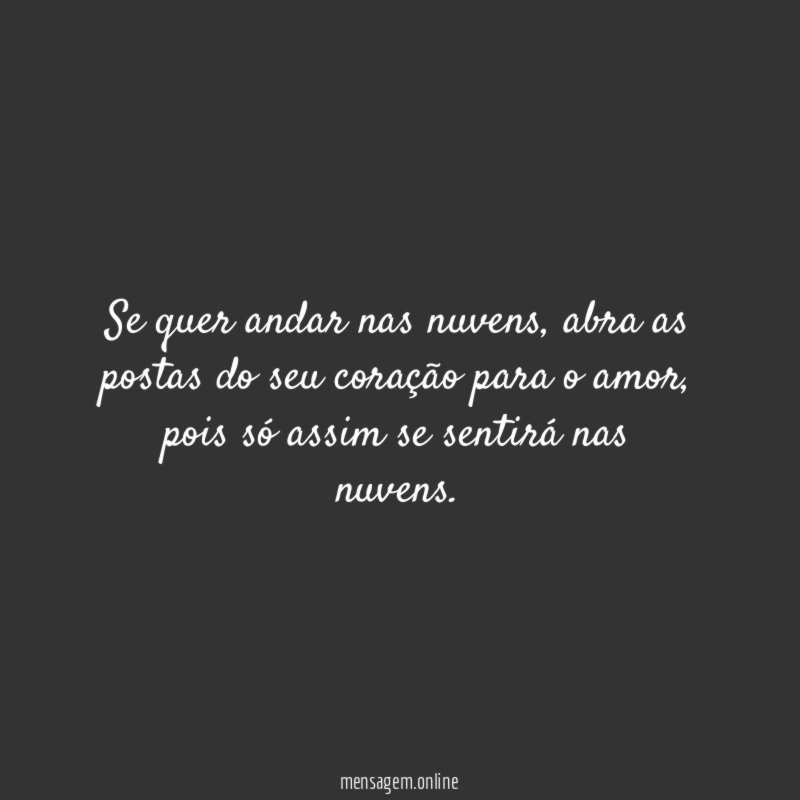 Se quer andar nas nuvens