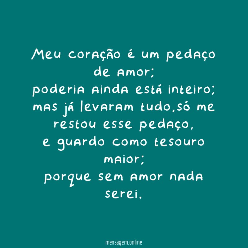 Meu coração é um pedaço de amor