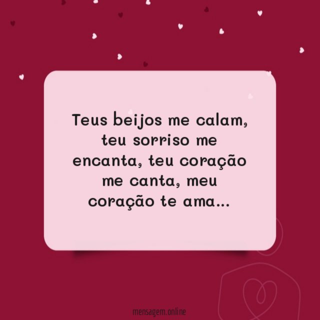 Teus beijos me calam