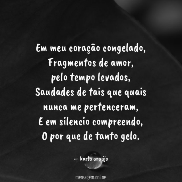 Em meu coração congelado