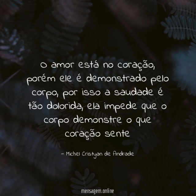 O amor está no coração