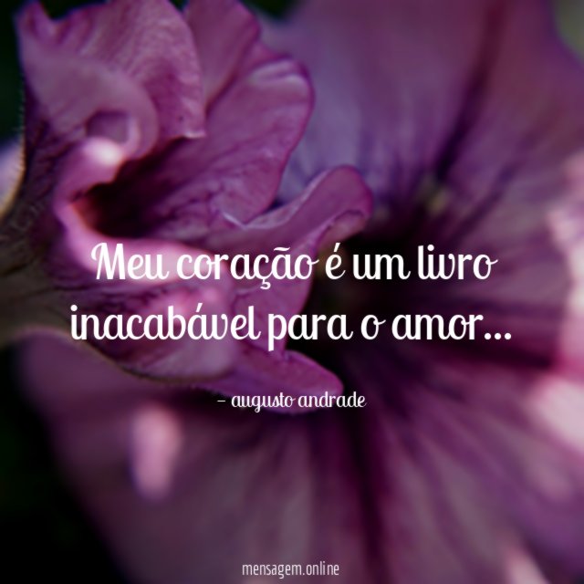Meu coração é um livro inacabável para o amor