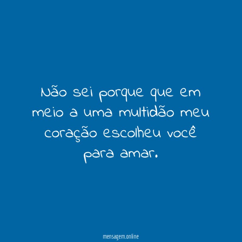 Não sei porque que em meio a uma
