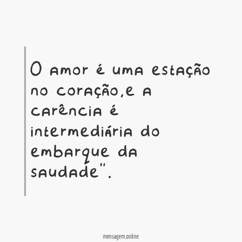O amor é uma estação no coração