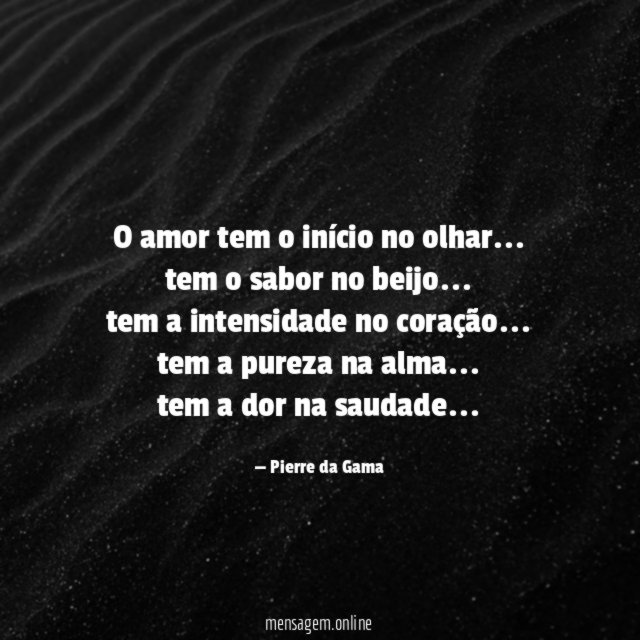 O amor tem o início no olhar