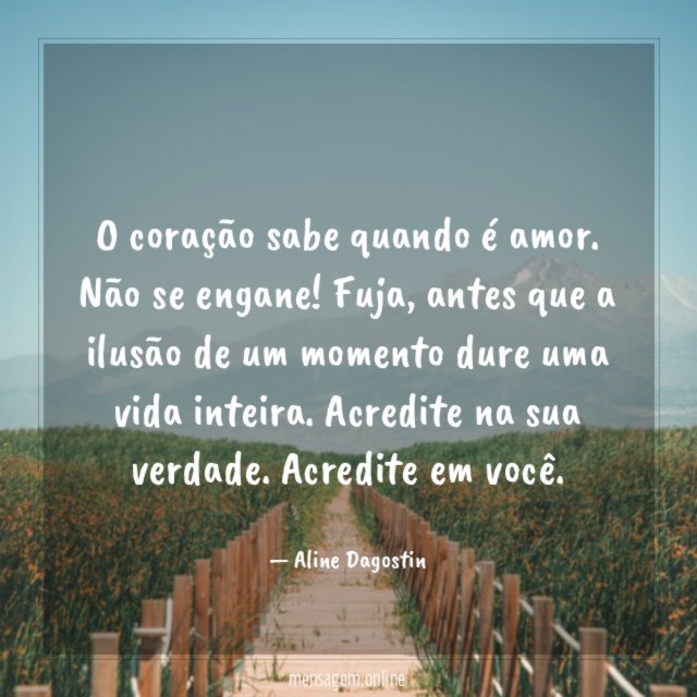 O coração sabe quando é amor
